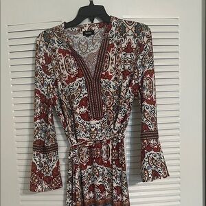 INC International Concepts Red and White Paisley Dress